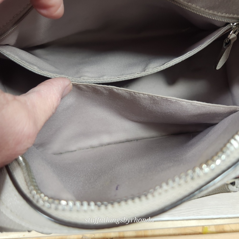 Coach Rowan Satchel Bag #79946 In Gray (no strap) Crossgrain‎ Leather Dec 2019 - Picture 11 of 16